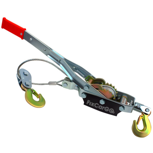 Лебёдка ручная рычажная 4 т. со стальным тросом 6 мм, 3,6 м, 2 крюка